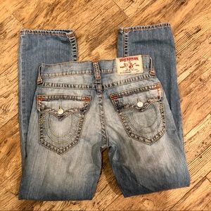 True Religion Old Multi Big T Straight jeans